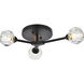 Zayne 3 Light 15 inch Black Flush Mount Ceiling Light