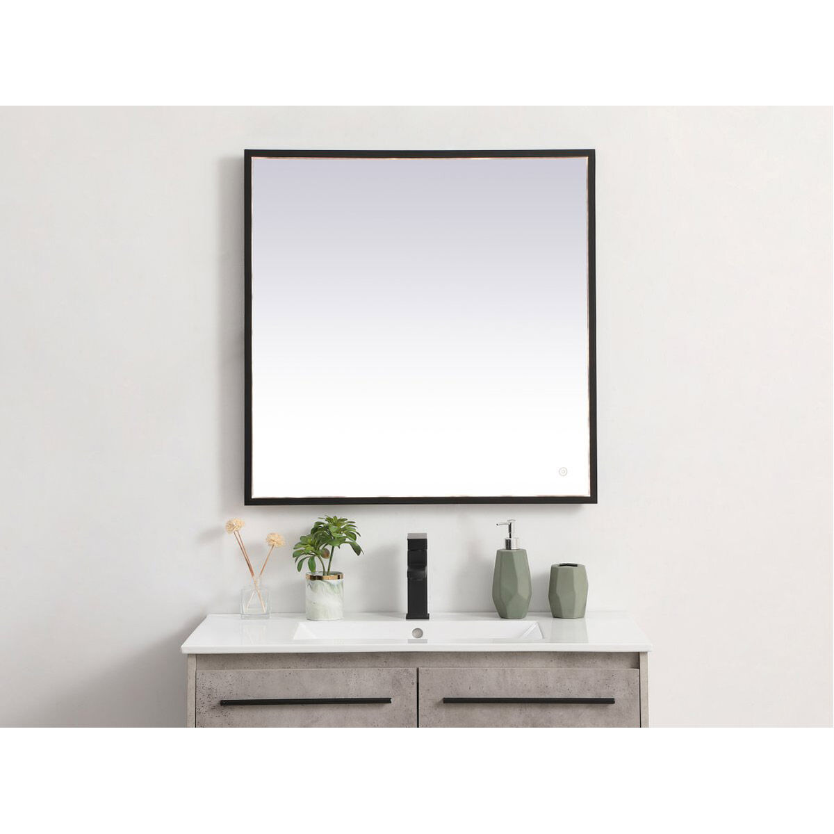 Pier 36 X 27 inch Black LED Mirror