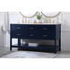Sinclaire 60 X 22 X 34 inch Blue Vanity Sink Set