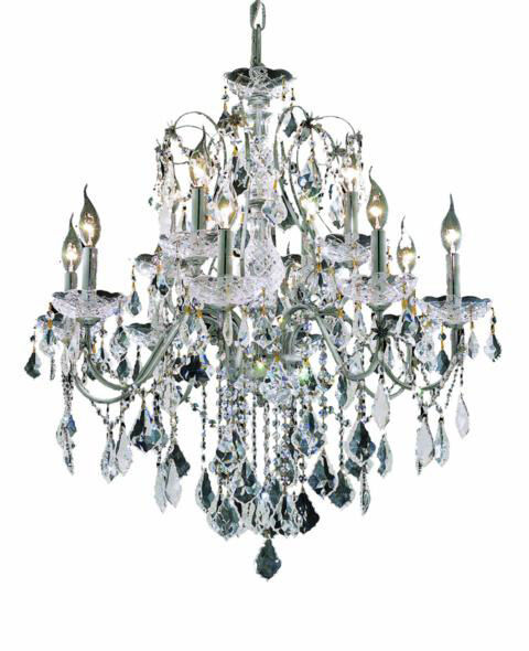 St. Francis 12 Light 28 inch Chrome Dining Chandelier Ceiling Light in Royal Cut
