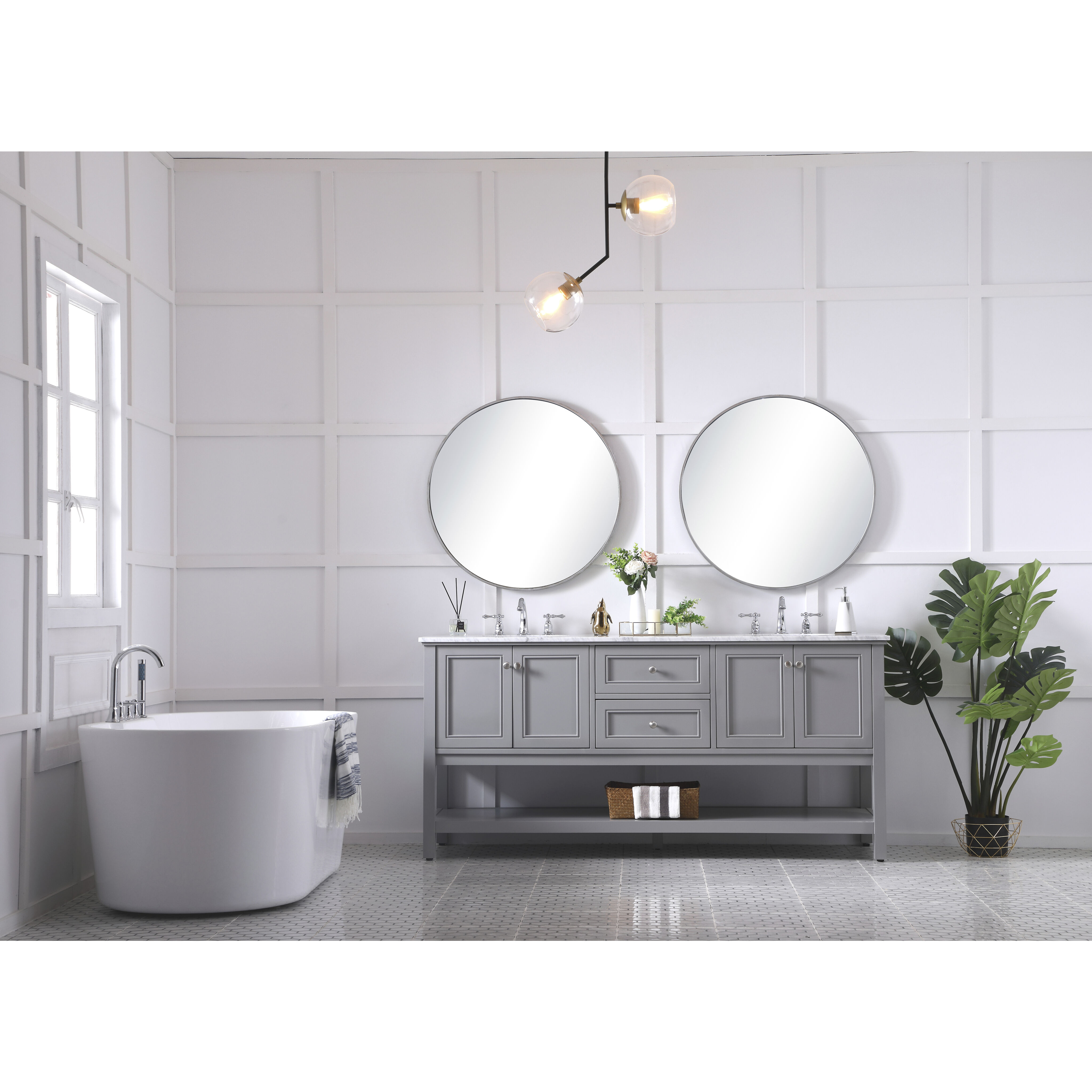 Metropolis 72 X 22 X 34 inch Grey Vanity Sink Set