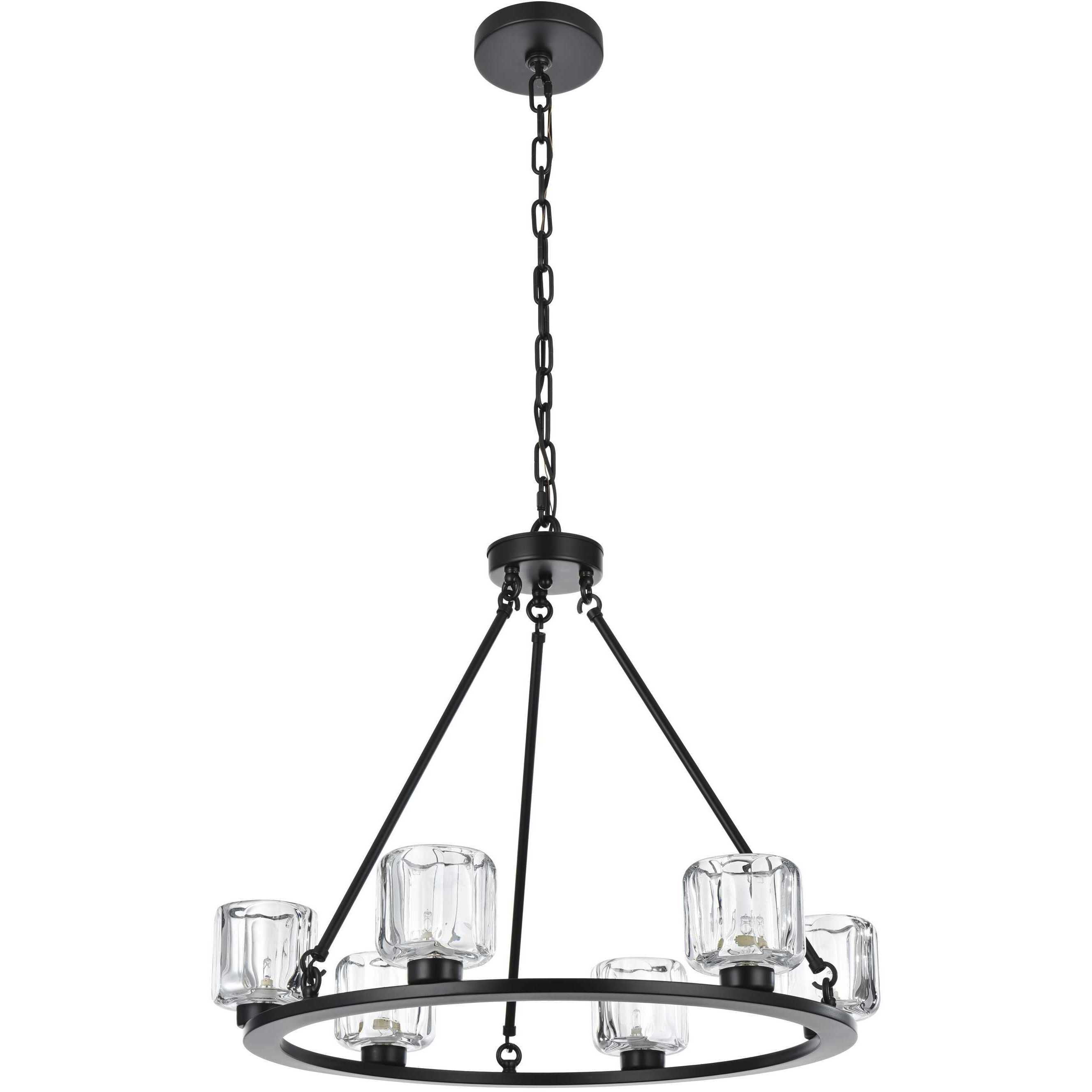 Cadence 6 Light 26 inch Black Chandelier Ceiling Light