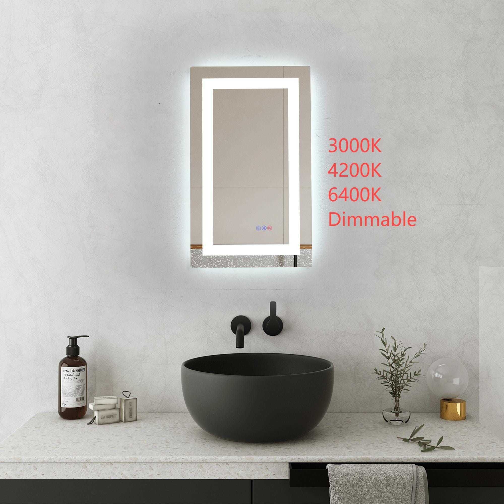Riven 30 X 18 inch White LED Mirror