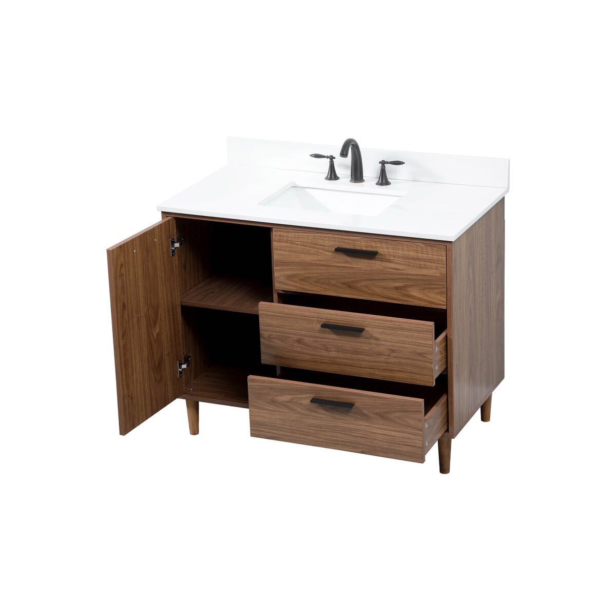 Baldwin 42 X 22 X 34 inch Walnut Brown Vanity Sink Set