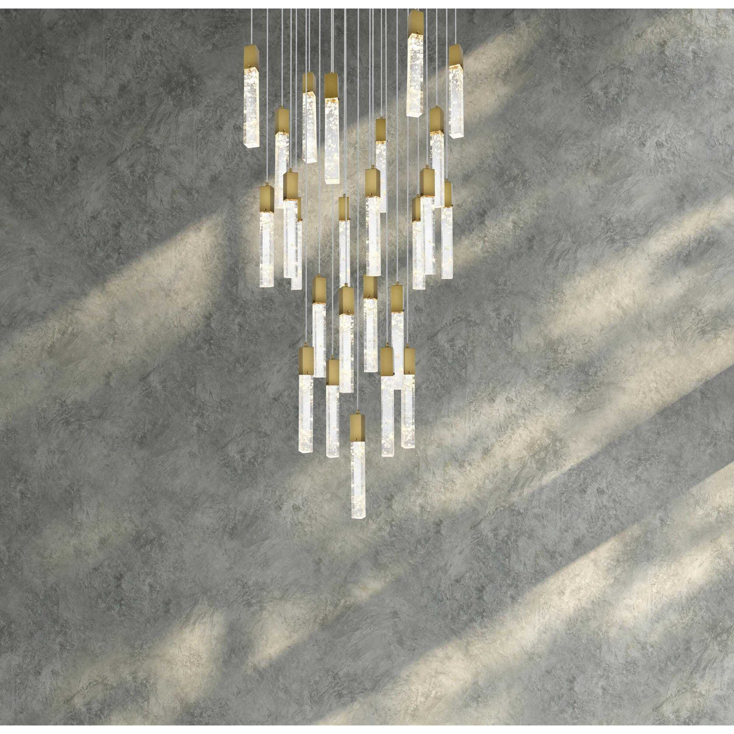 Aurora 25 Light 36 inch Satin Gold Chandelier Ceiling Light