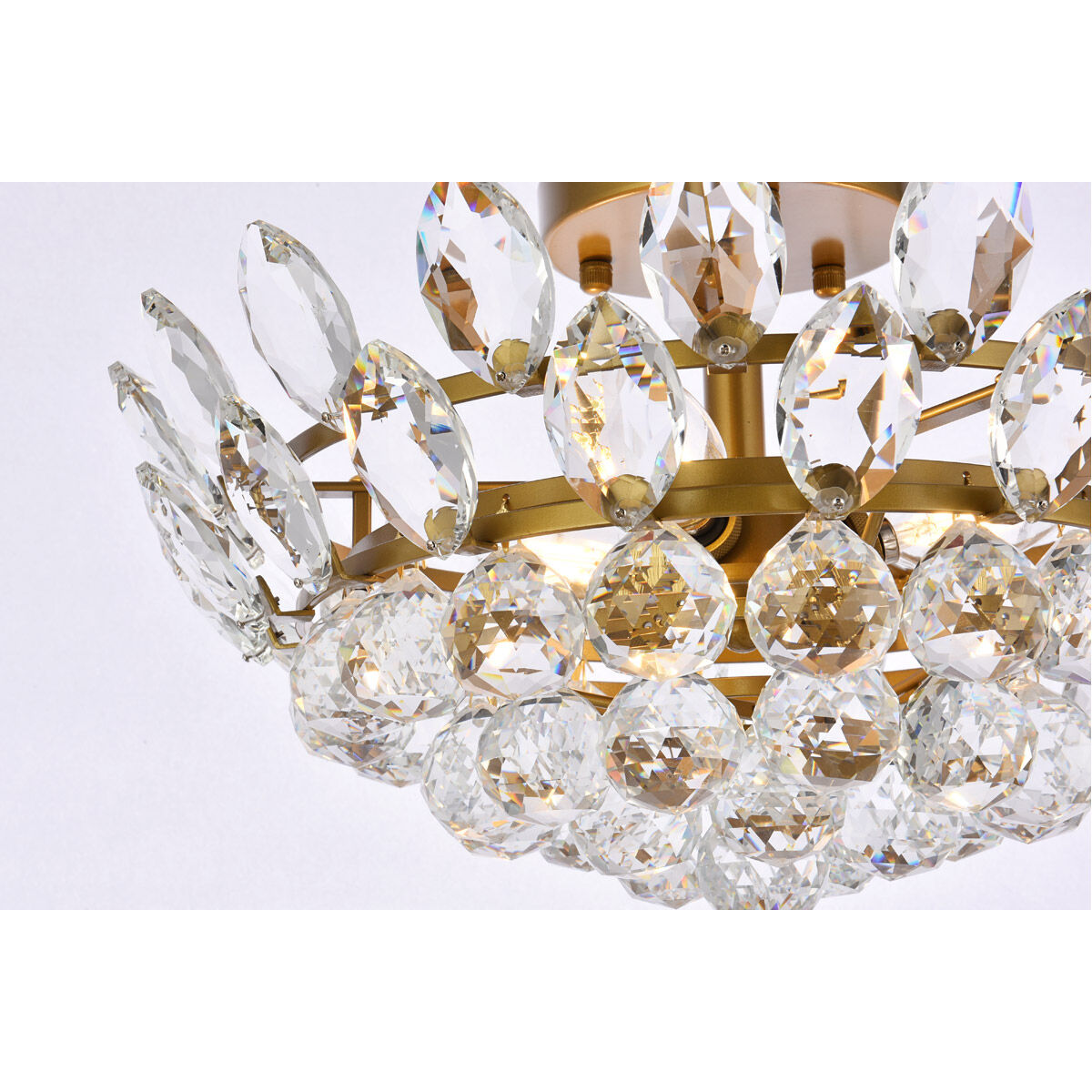 Emilia 3 Light 16 inch Brass Flush Mount Ceiling Light