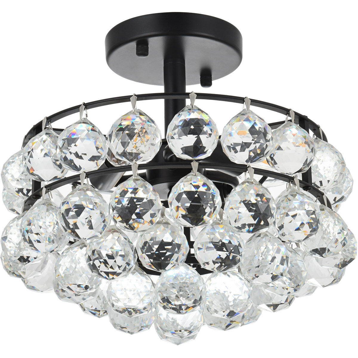Savannah 3 Light 12 inch Black Flush Mount Ceiling Light