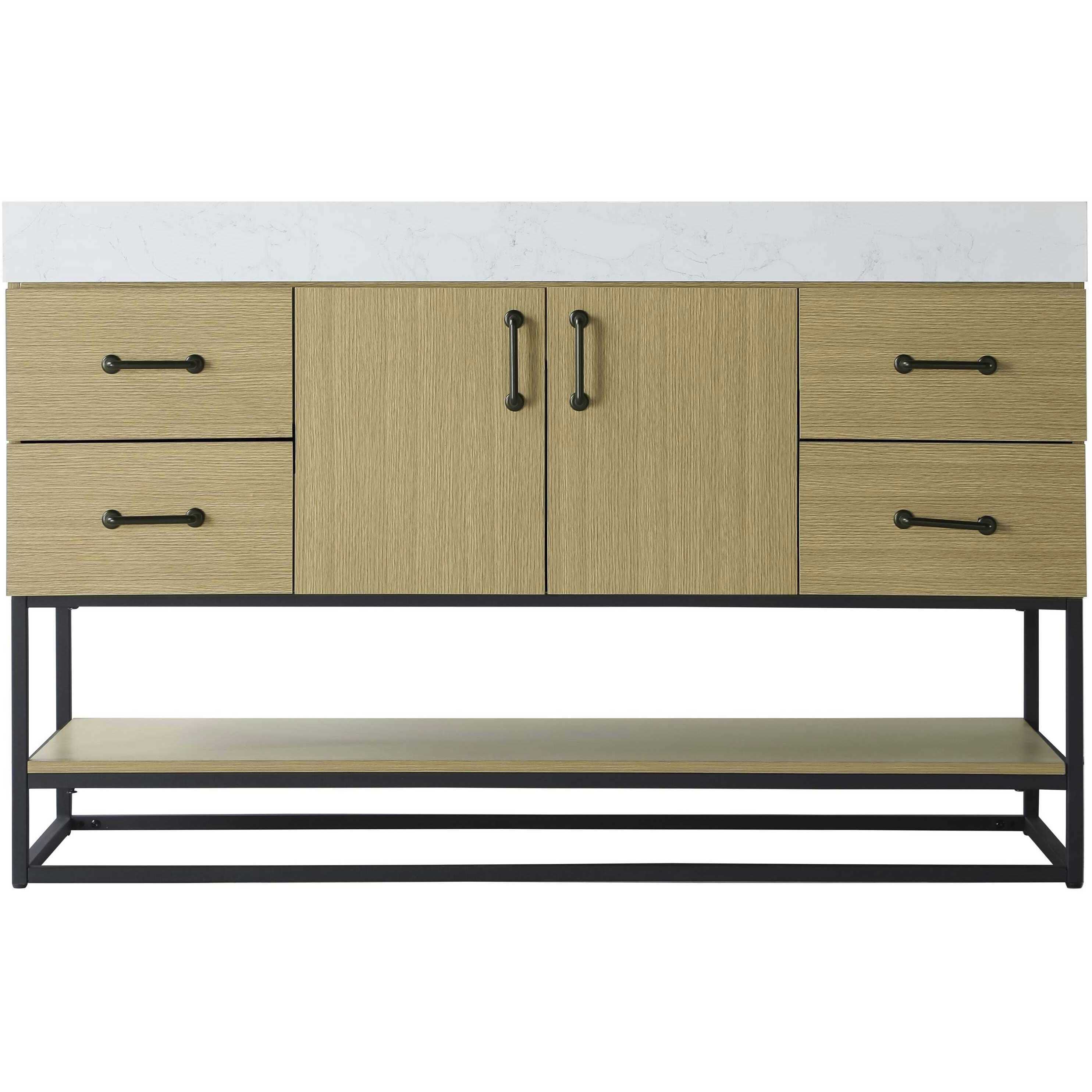 Caroline 54 X 34 inch Honey Brown Bathroom Vanity Cabinet