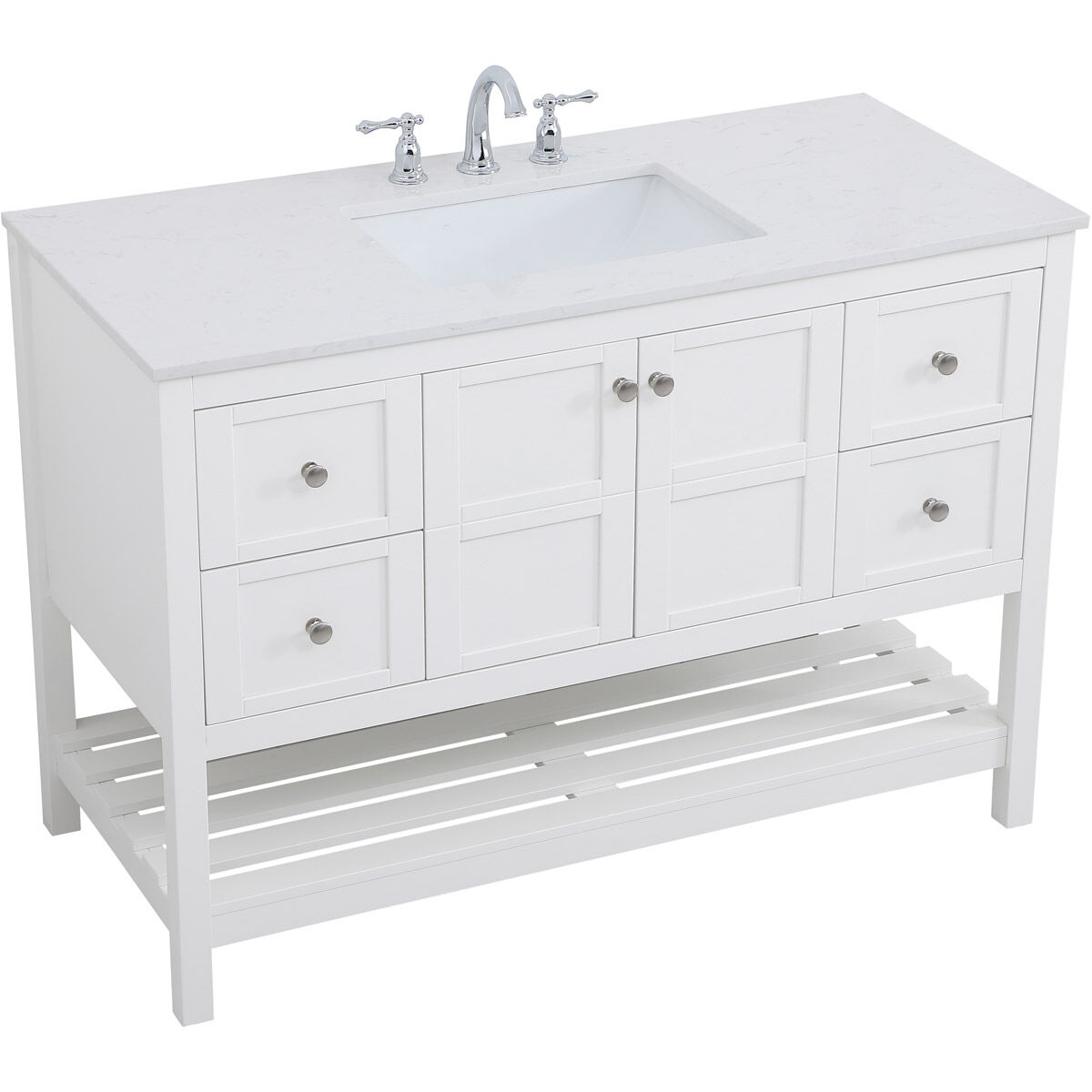Theo 48 X 22 X 34 inch White Vanity Sink Set