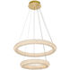 Bowen 2 Light 24 inch Satin Gold Chandelier Ceiling Light