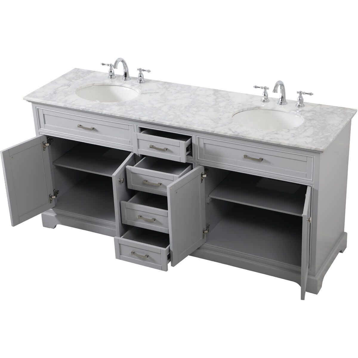 Americana 72 X 21.5 X 35 inch Grey Vanity Sink Set in Gray