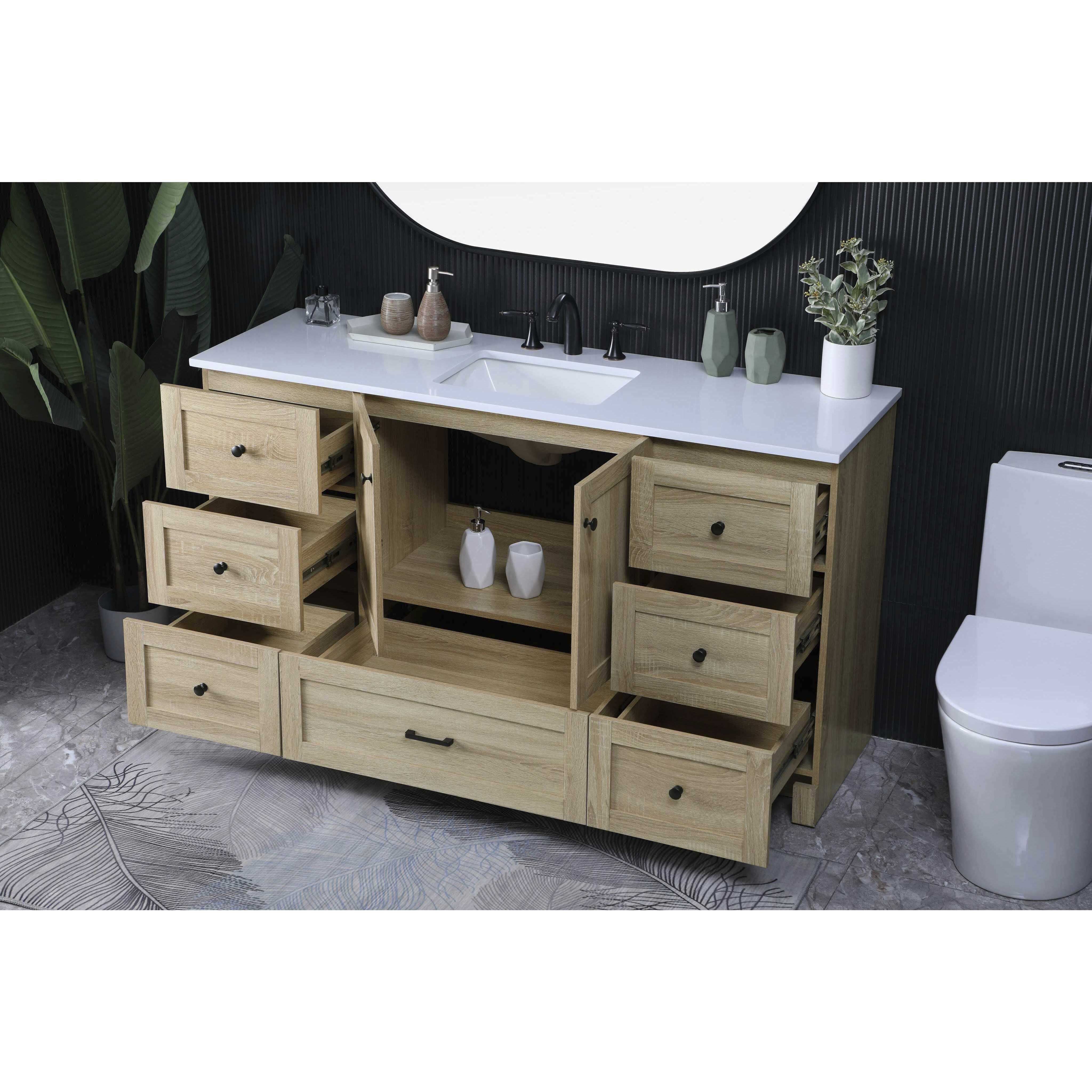 Soma 60 X 34 inch Mango Wood Bathroom Vanity Cabinet
