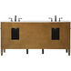 Park Avenue 72 X 21.5 X 35 inch Driftwood Vanity Sink Set in Dark Walnut