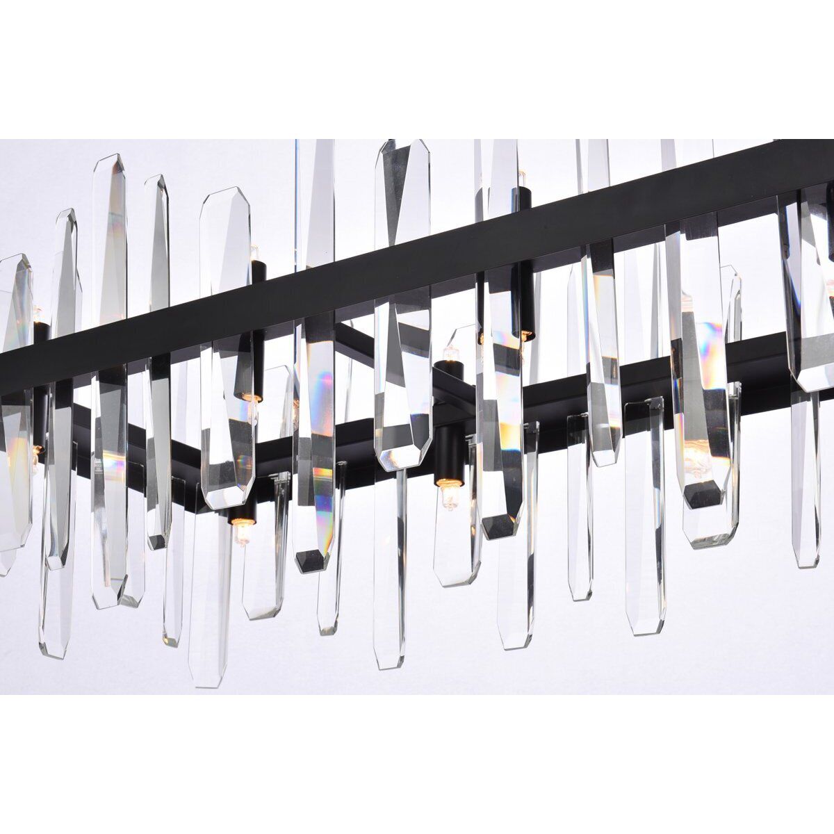 Serena 20 Light 36 inch Black Linear Chandelier Ceiling Light