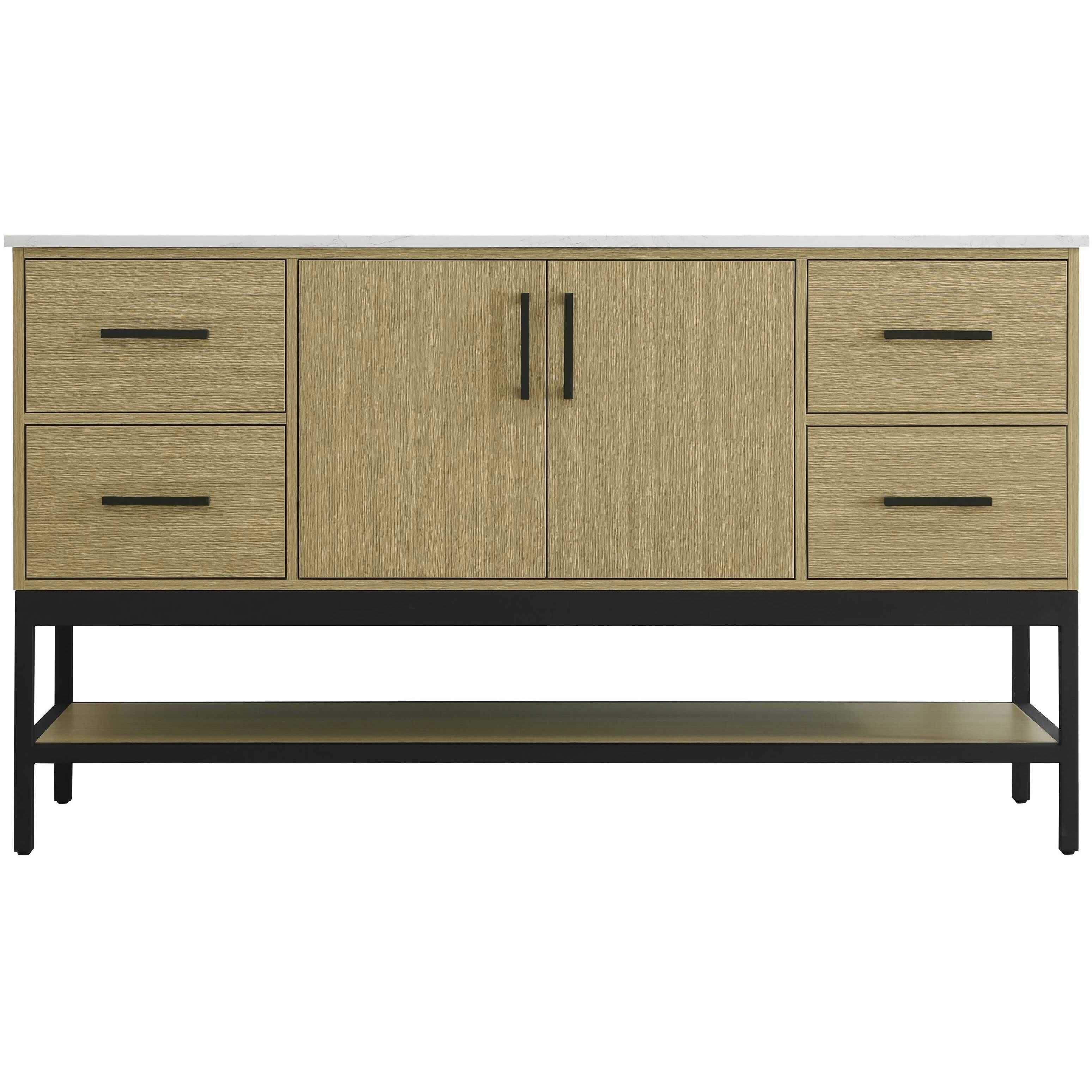 Lennox 60 X 34 inch Honey Brown Bathroom Vanity Cabinet