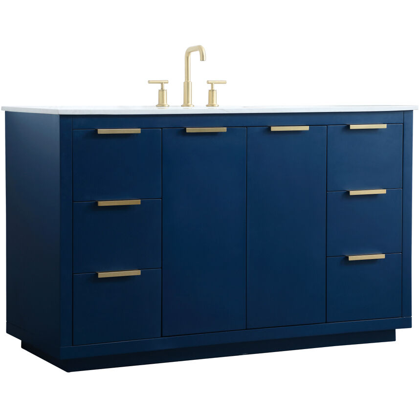 Blake 54 X 22 X 34 inch Blue Vanity Sink Set