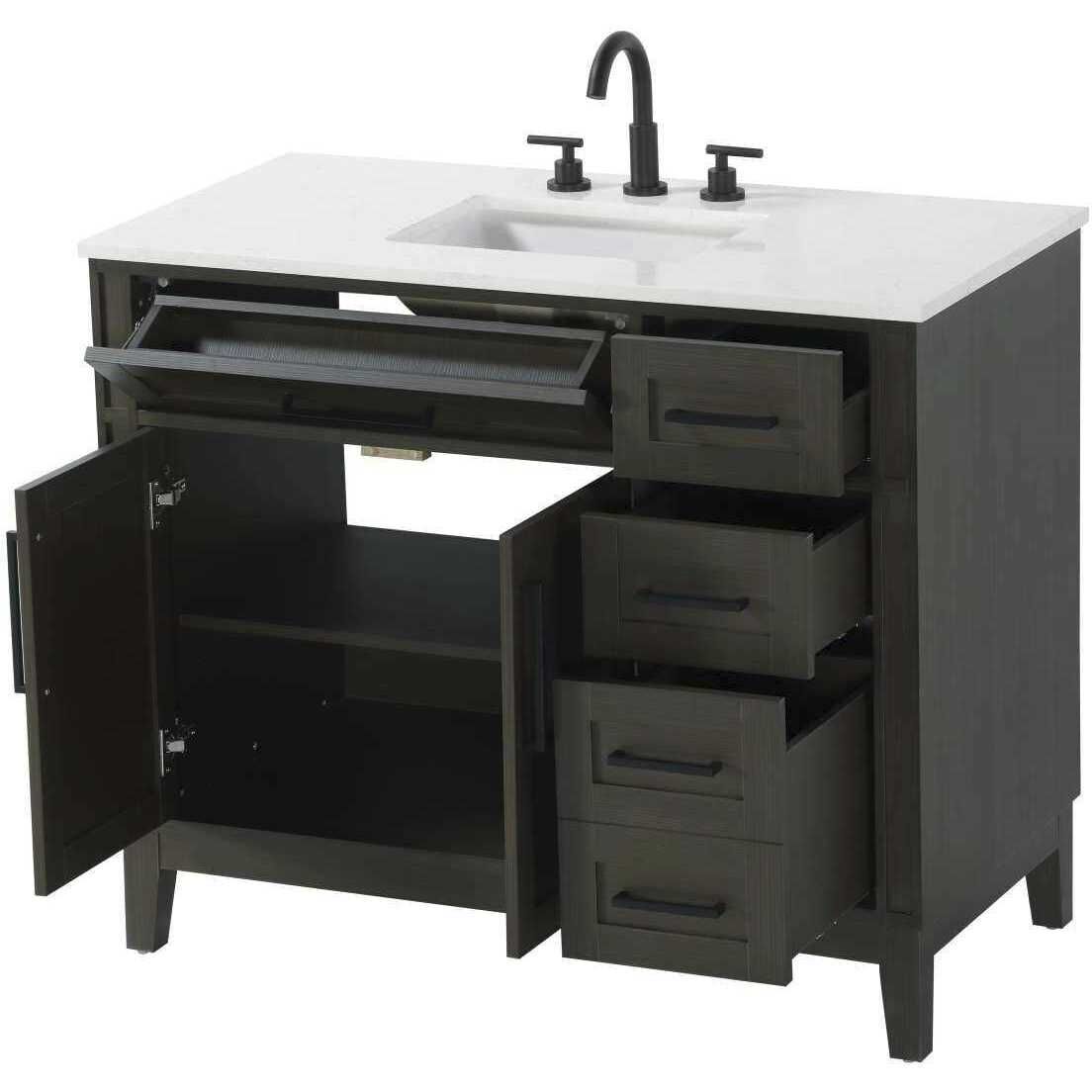 Virginia 42 X 35 inch Mocha Brown Bathroom Vanity Cabinet