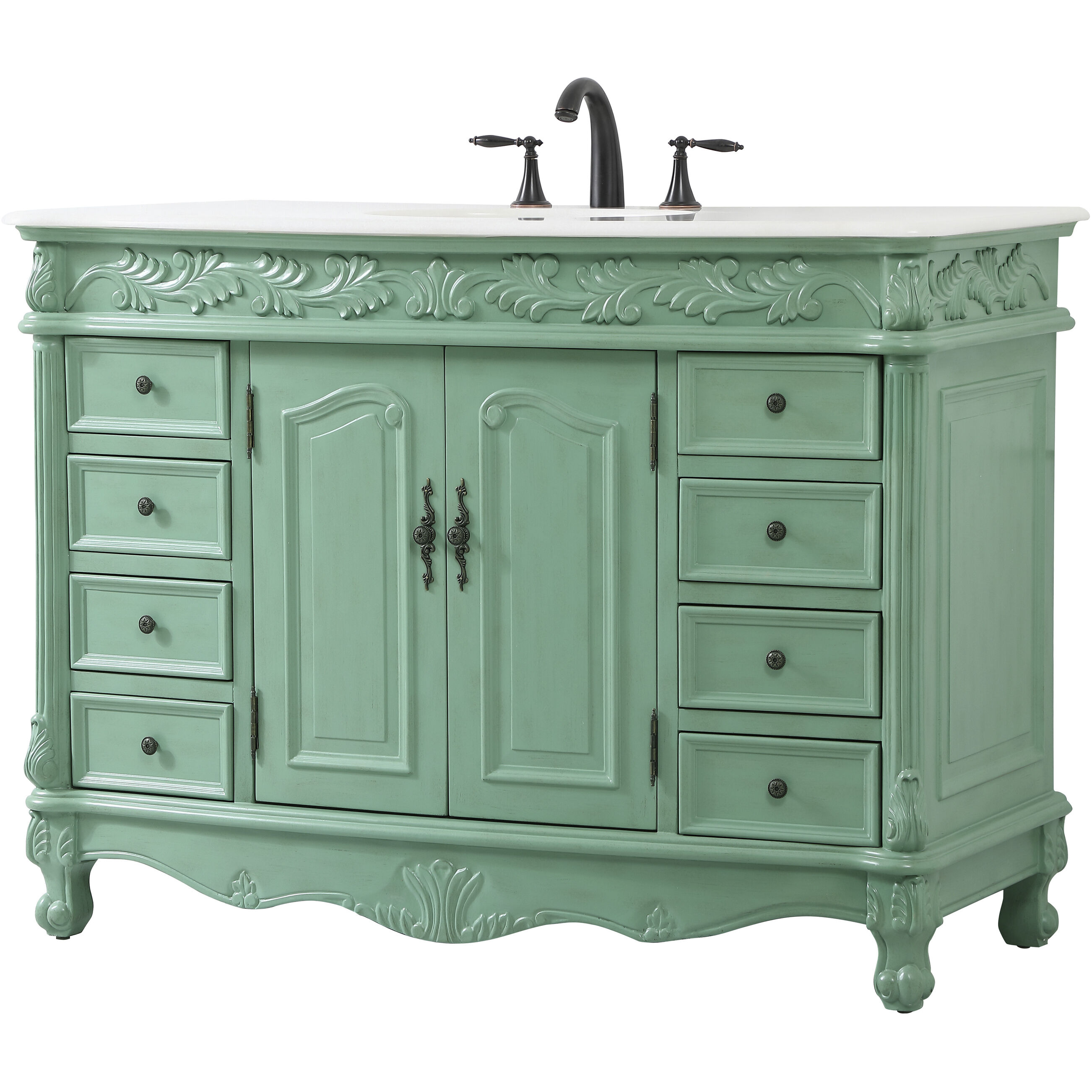 Bordeaux 48 X 22 X 36 inch Vintage Mint Vanity Sink Set