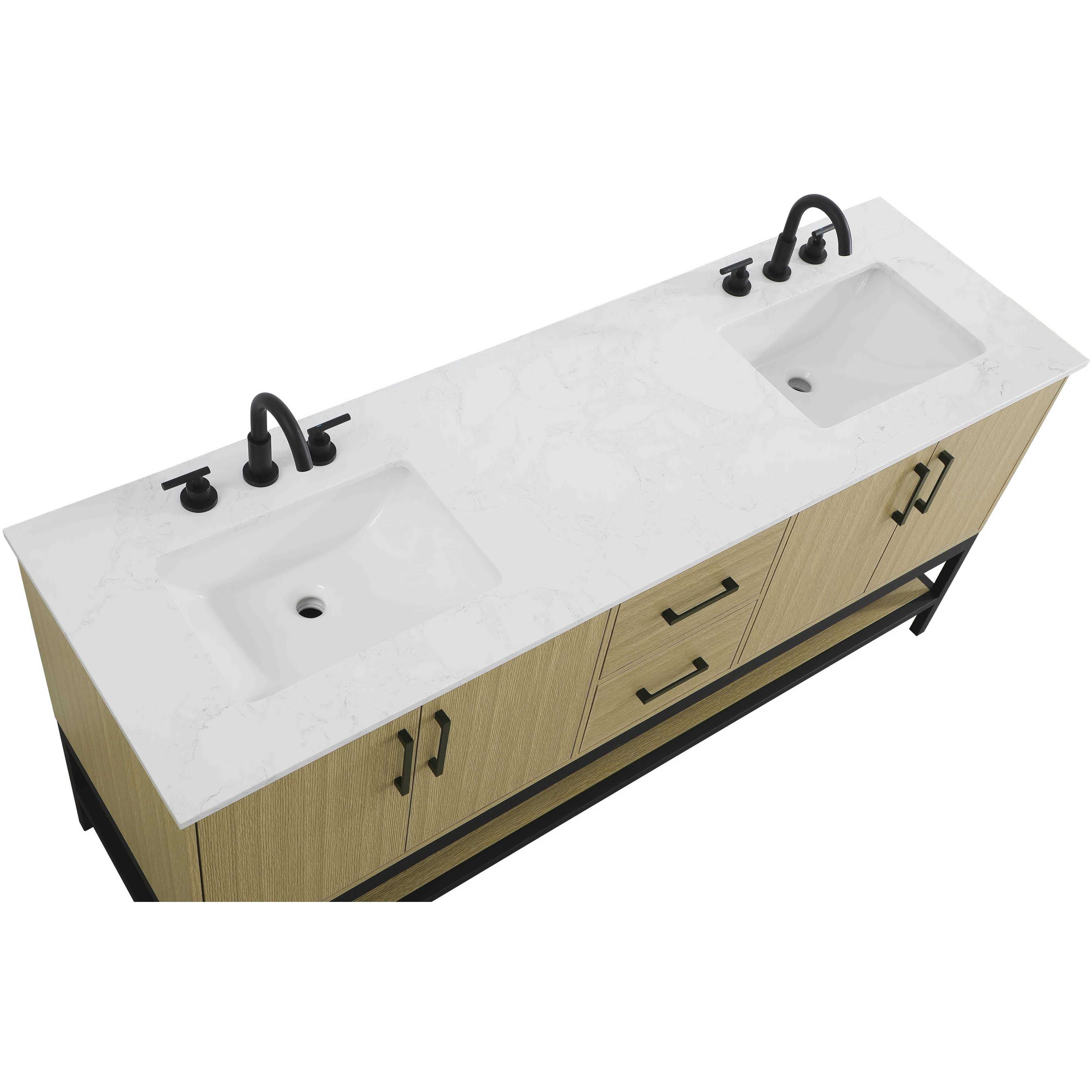 Lennox 72 X 34 inch Honey Brown Bathroom Vanity Cabinet