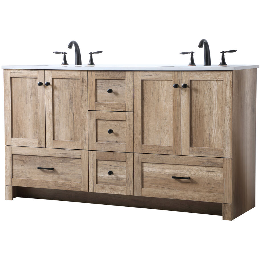 Soma 60 X 19 X 34 inch Natural Oak Vanity Sink Set in 2