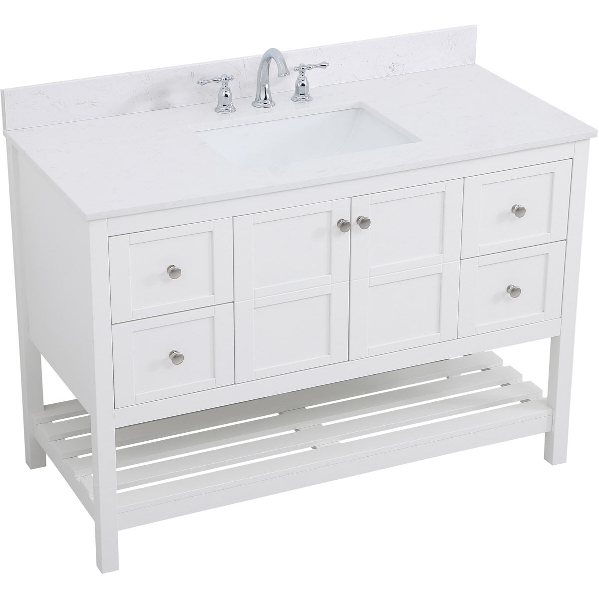 Theo 48 X 22 X 34 inch White Vanity Sink Set