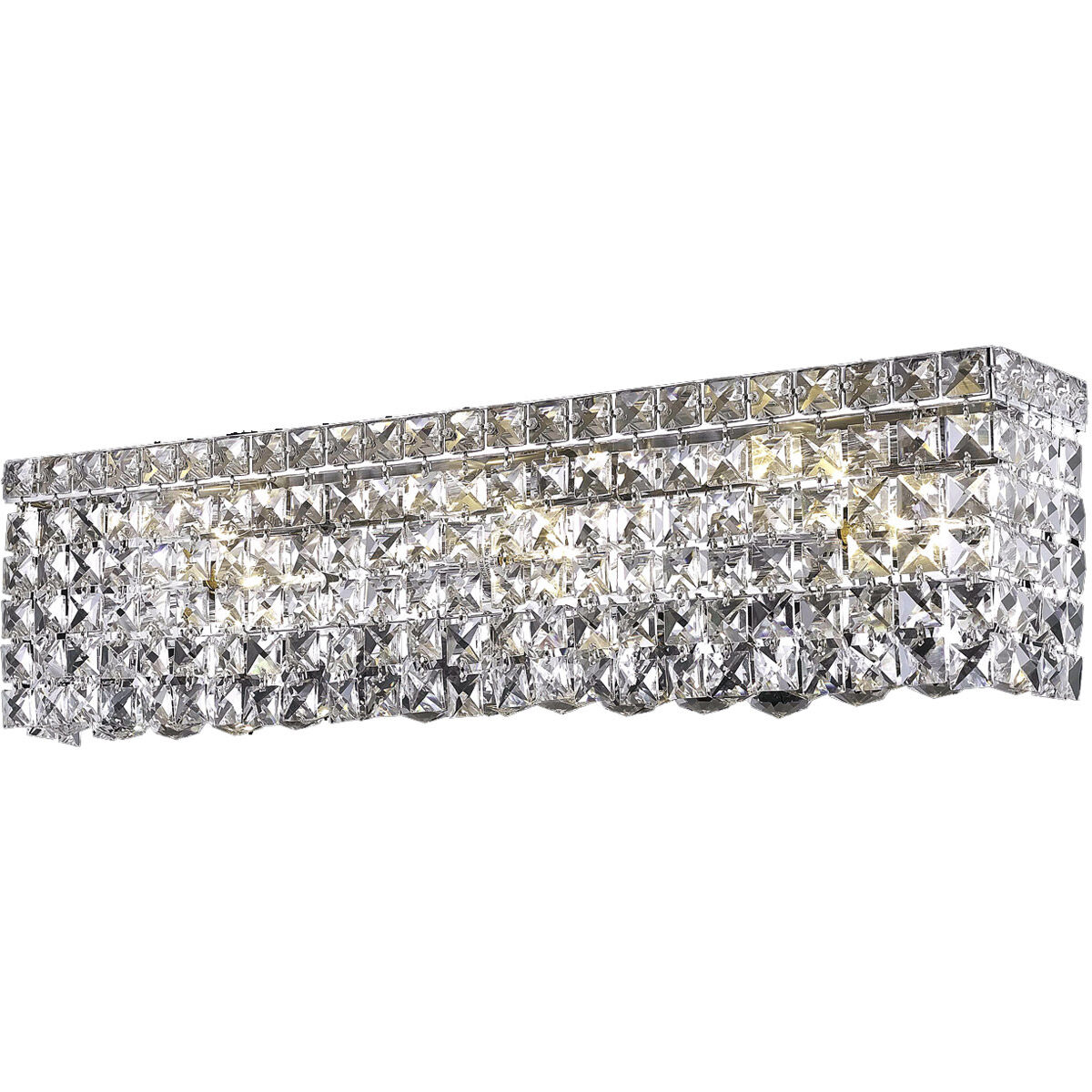 Maxime 6 Light 26 inch Chrome Vanity Light Wall Light in Clear, Royal Cut