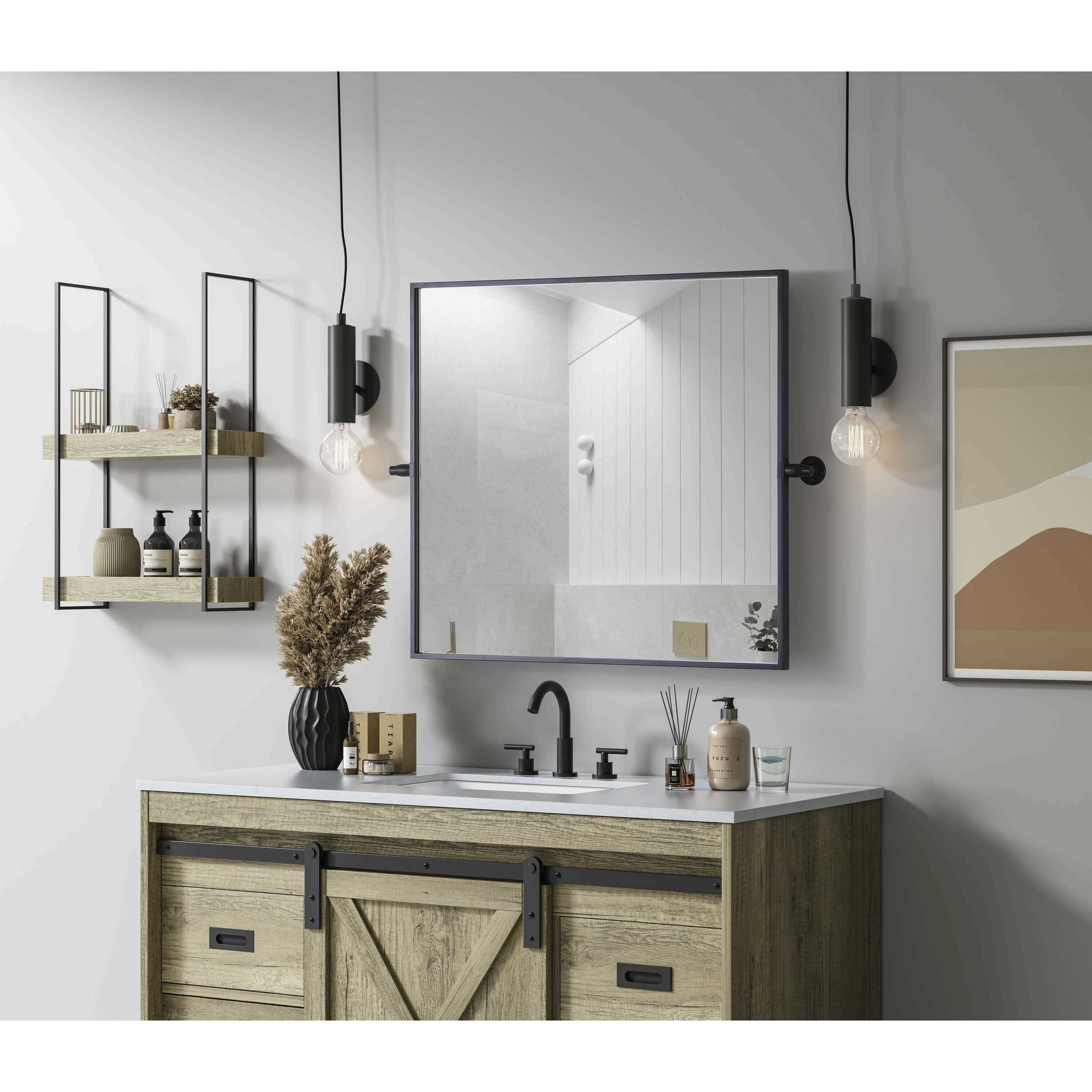 Amoura 30 X 27 inch Black Mirror