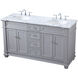 Wesley 60 X 22 X 35 inch Grey Vanity Sink Set