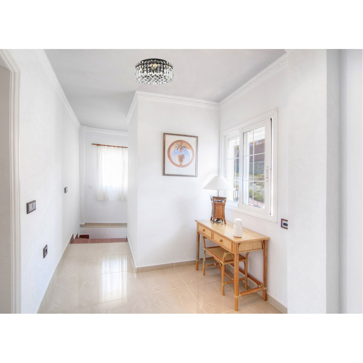 Maxime 4 Light 12 inch Black and Clear Flush Mount Ceiling Light