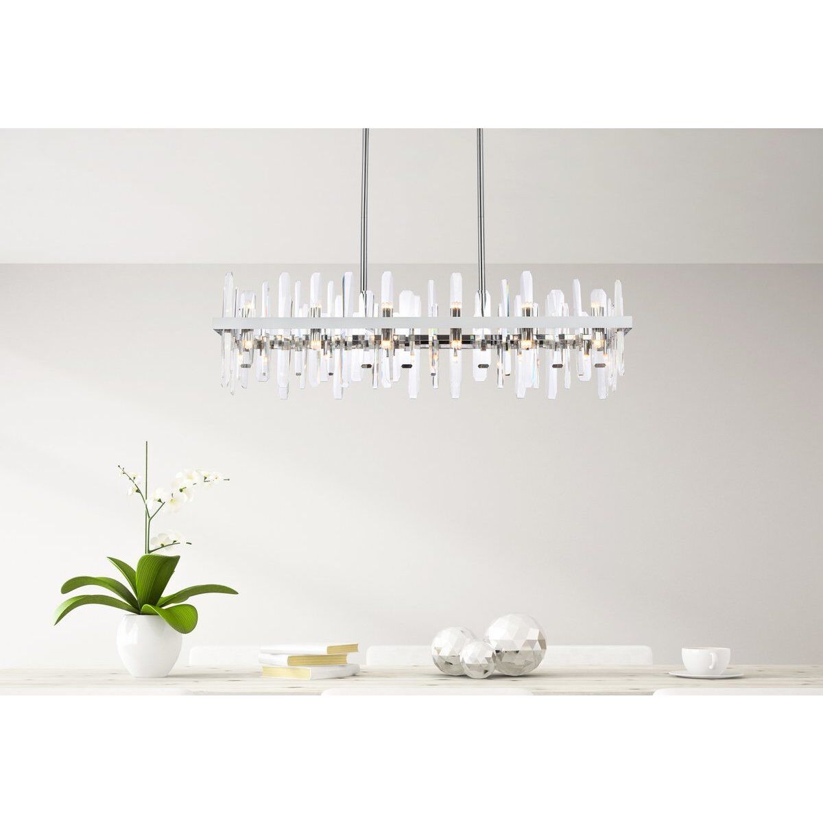 Serena 24 Light 42 inch Chrome Linear Chandelier Ceiling Light
