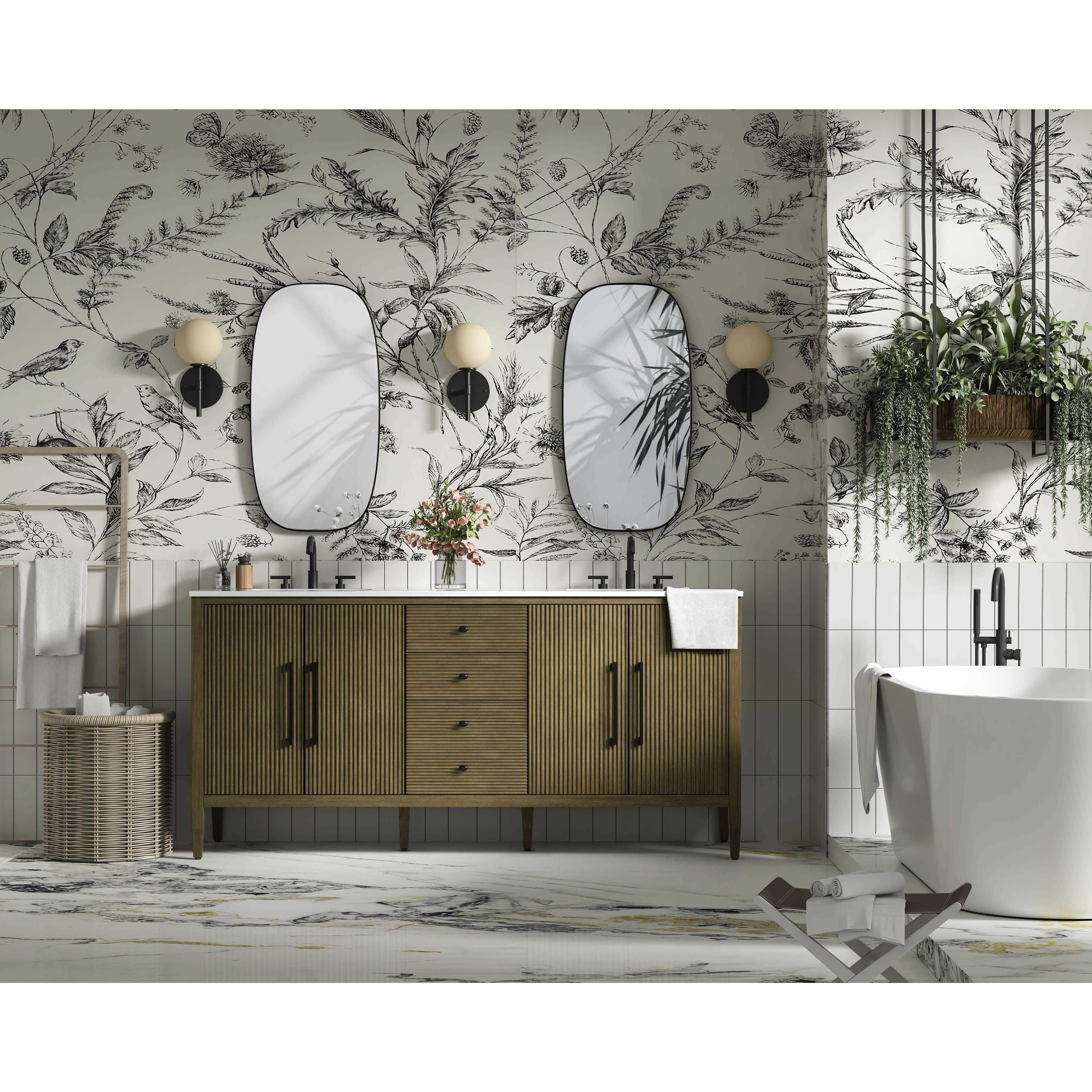 Blakely 72 X 34 inch Hazel Oak Bathroom Vanity Cabinet