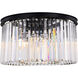 Sydney 8 Light 26 inch Matte Black Flush Mount Ceiling Light in Clear, Urban Classic