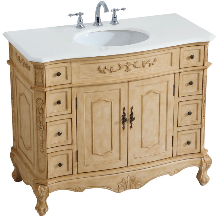 Danville 42 X 21 X 36 inch Antique Beige Vanity Sink Set