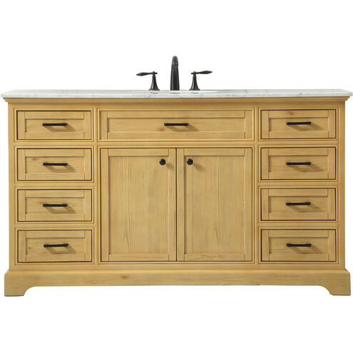 Americana 60 X 22 X 35 inch Natural Wood Vanity Sink Set