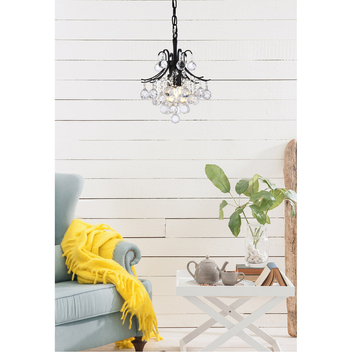 Toureg 3 Light 12 inch Black and Clear Pendant Ceiling Light