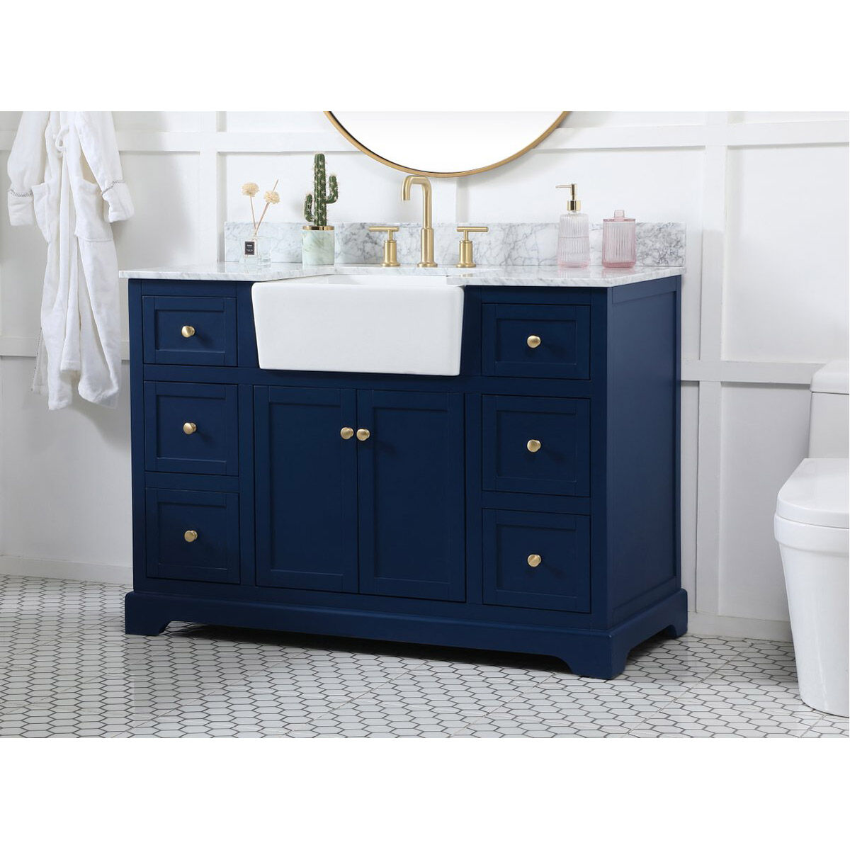 Franklin 48 X 22 X 35 inch Blue Bathroom Vanity Cabinet