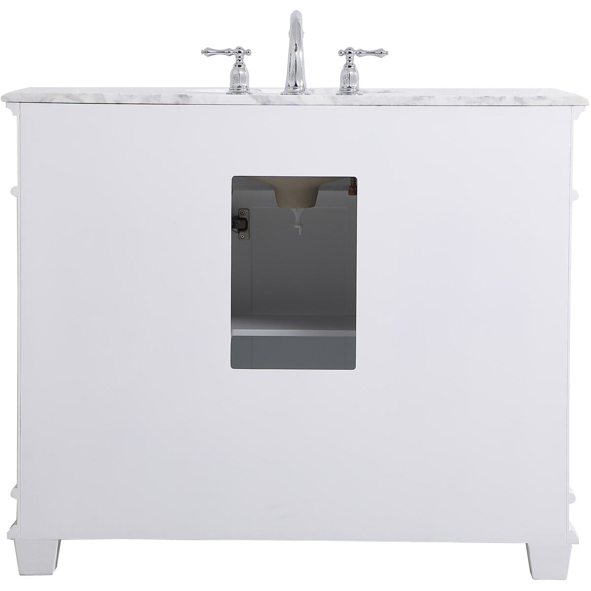 Wesley 42 X 21.5 X 35 inch White Vanity Sink Set