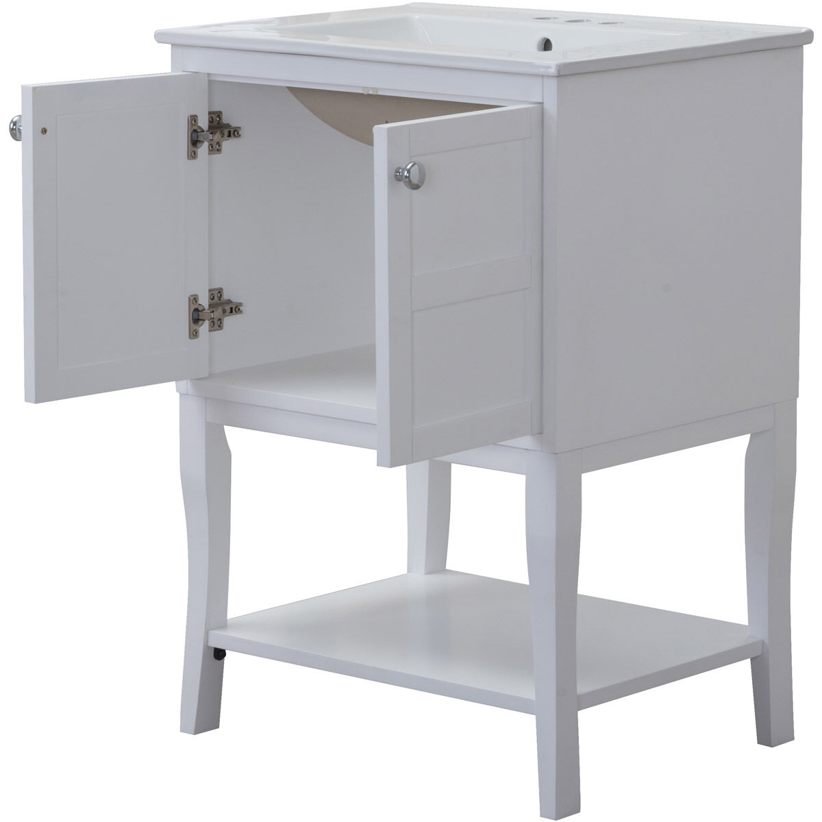 Mason 24 X 33 inch White and Chrome Vanity Set