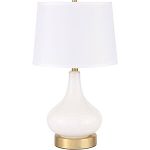Alix 24 inch 40 watt Brushed Brass and White Table Lamp Portable Light