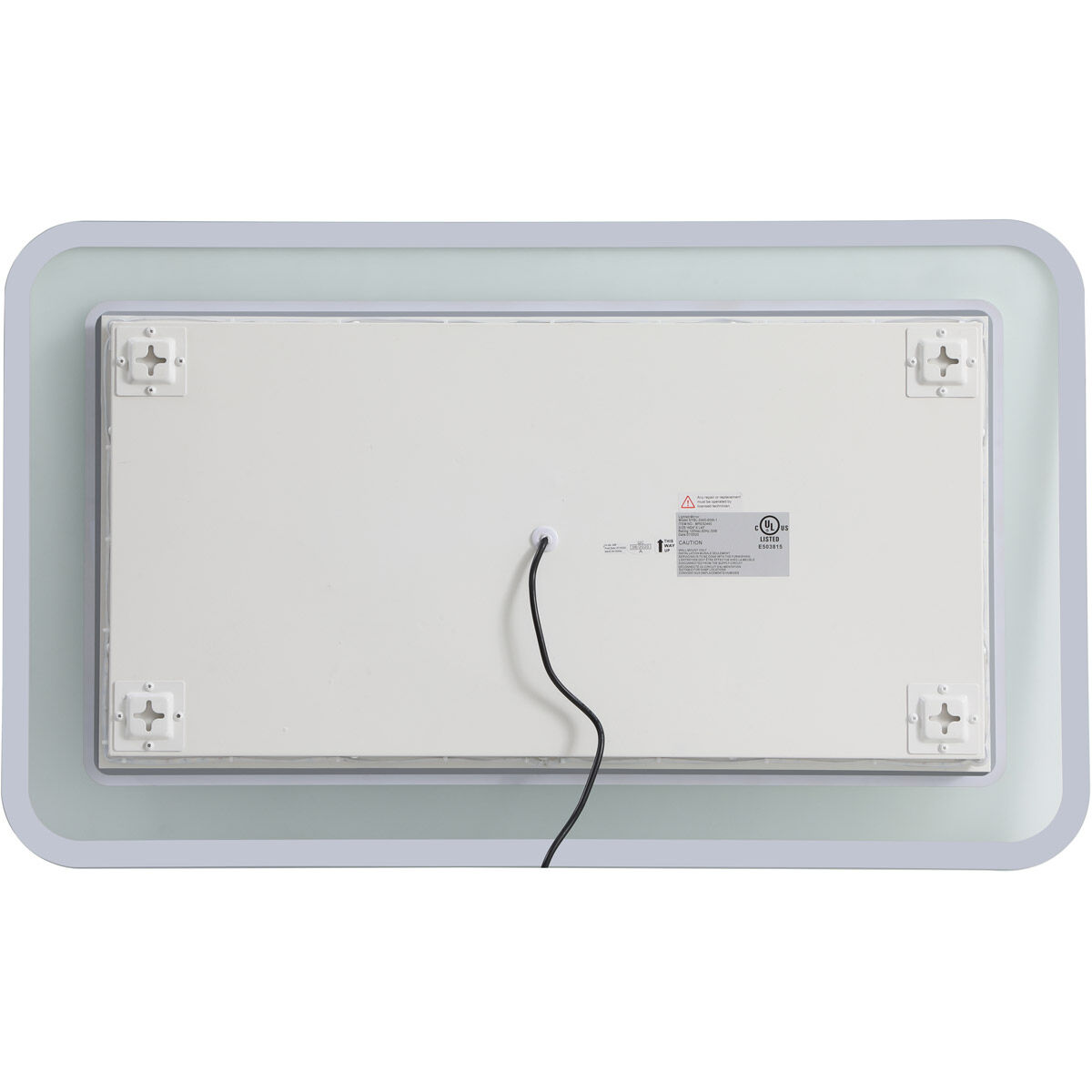 Lux 40 X 24 inch Glossy White Lighted Wall Mirror