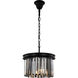 Sydney 3 Light 16 inch Matte Black Pendant Ceiling Light in Silver Shade, Urban Classic