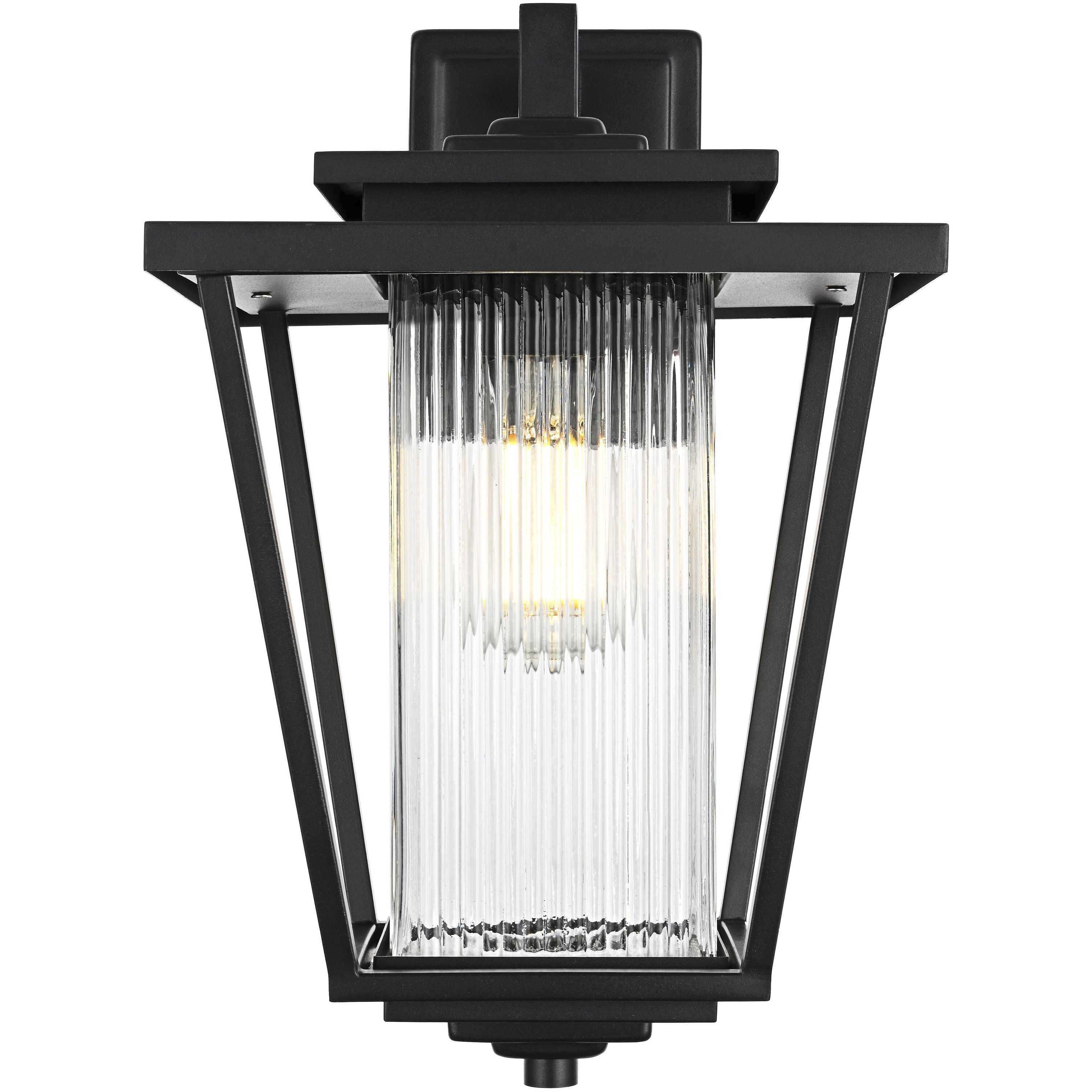 York 1 Light 15.5 inch Black Outdoor Wall Sconce