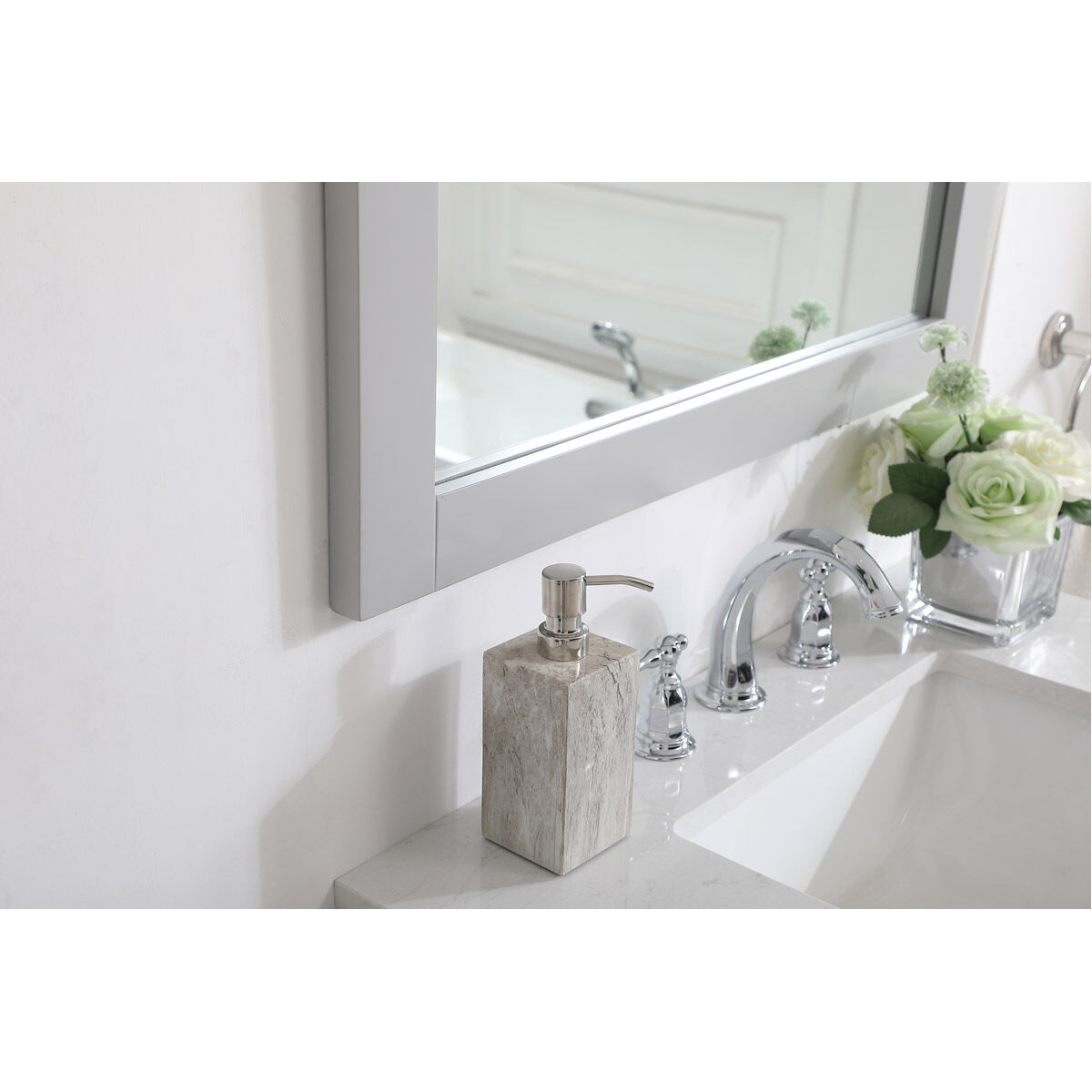 Aqua 36 X 30 inch Grey Wall Mirror