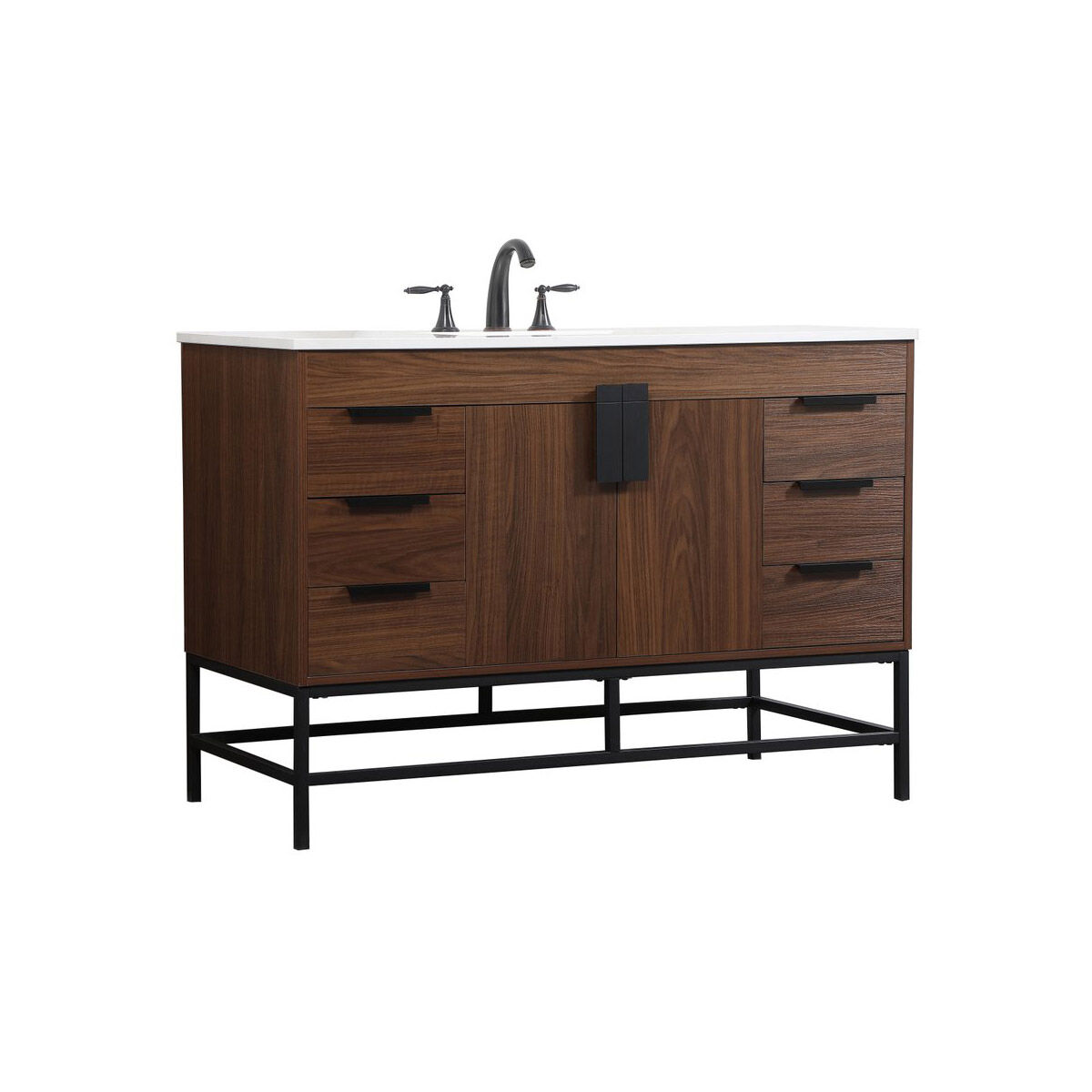 Eugene 48 X 22 X 34 inch Walnut Vanity Sink Set