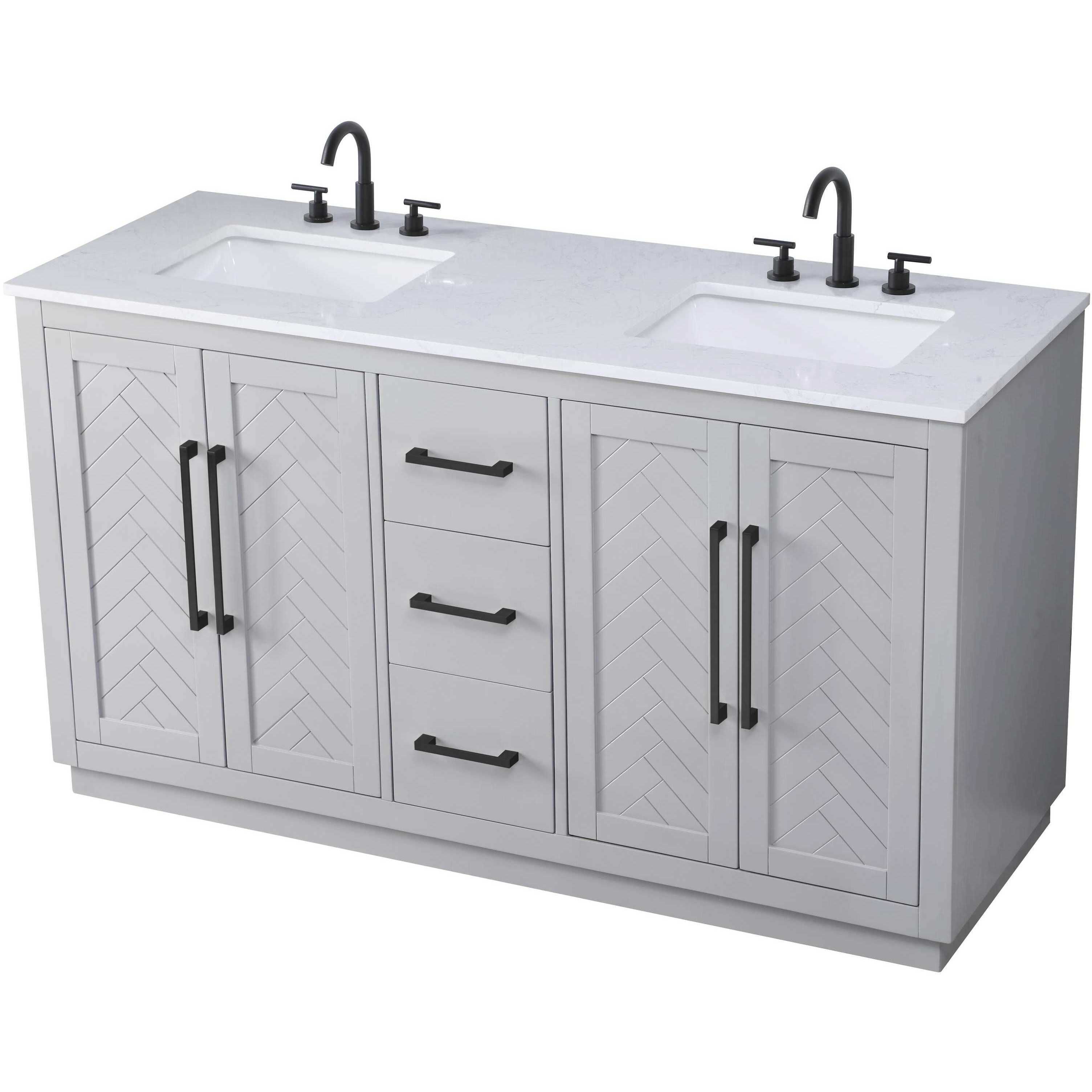 Chase 60 X 34 inch Grey Bathroom Vanity Cabinet