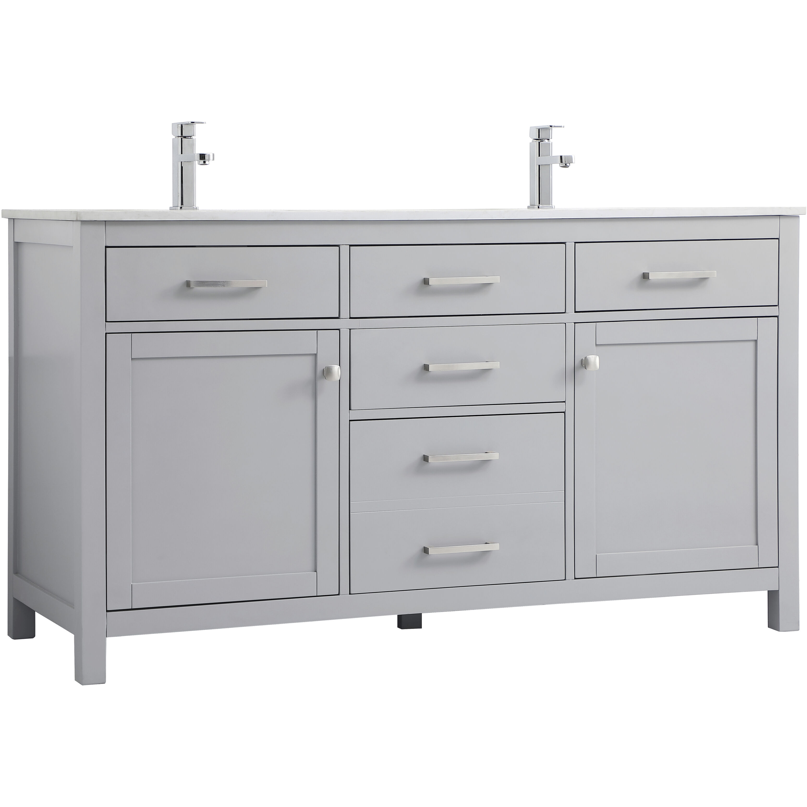 Lewis 60 X 22 X 34 inch Grey Vanity Sink Set