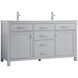 Lewis 60 X 22 X 34 inch Grey Vanity Sink Set