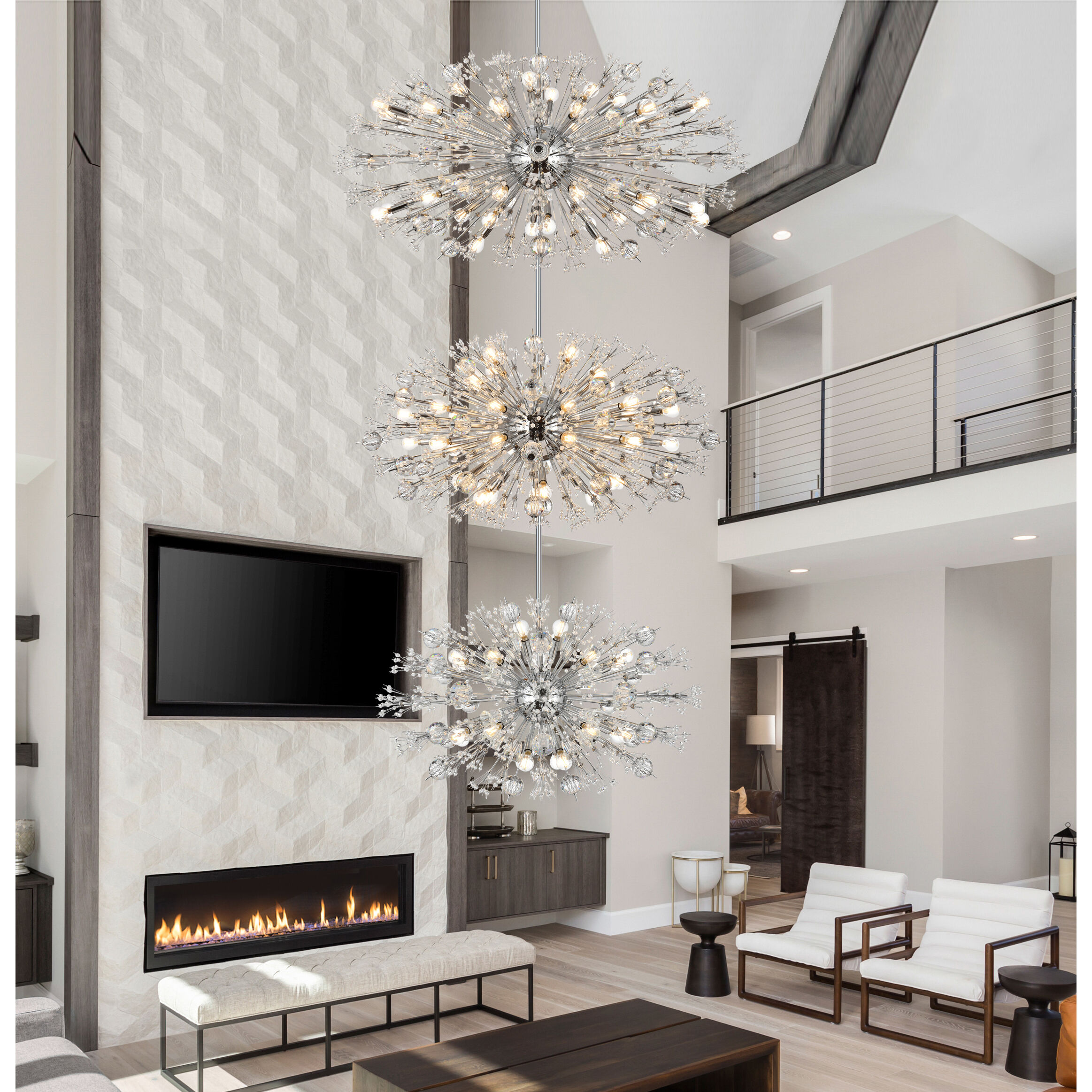 Vera 100 Light 25.5 inch Chrome Chandelier Ceiling Light