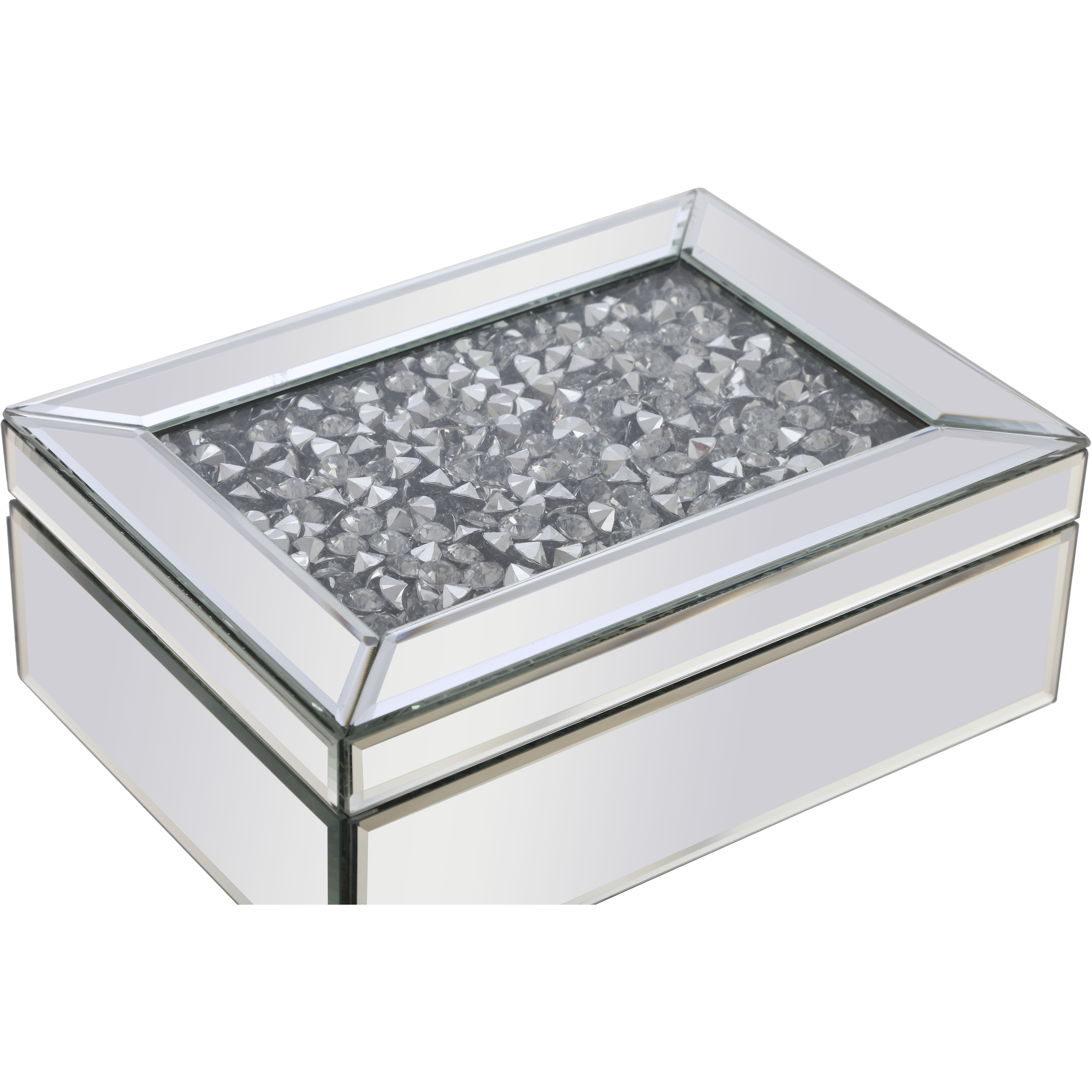 Elegant Lighting MR9209 Modern 10 X 7 inch Clear Mirror Jewelry Box