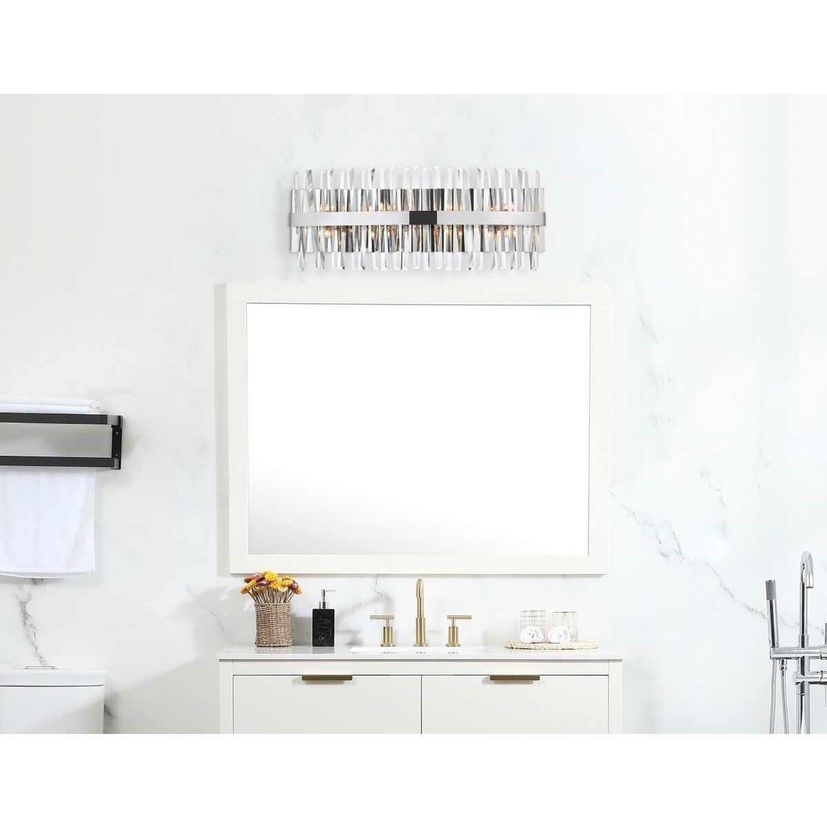 Serephina 8 Light 30 inch Chrome Bath Sconce Wall Light